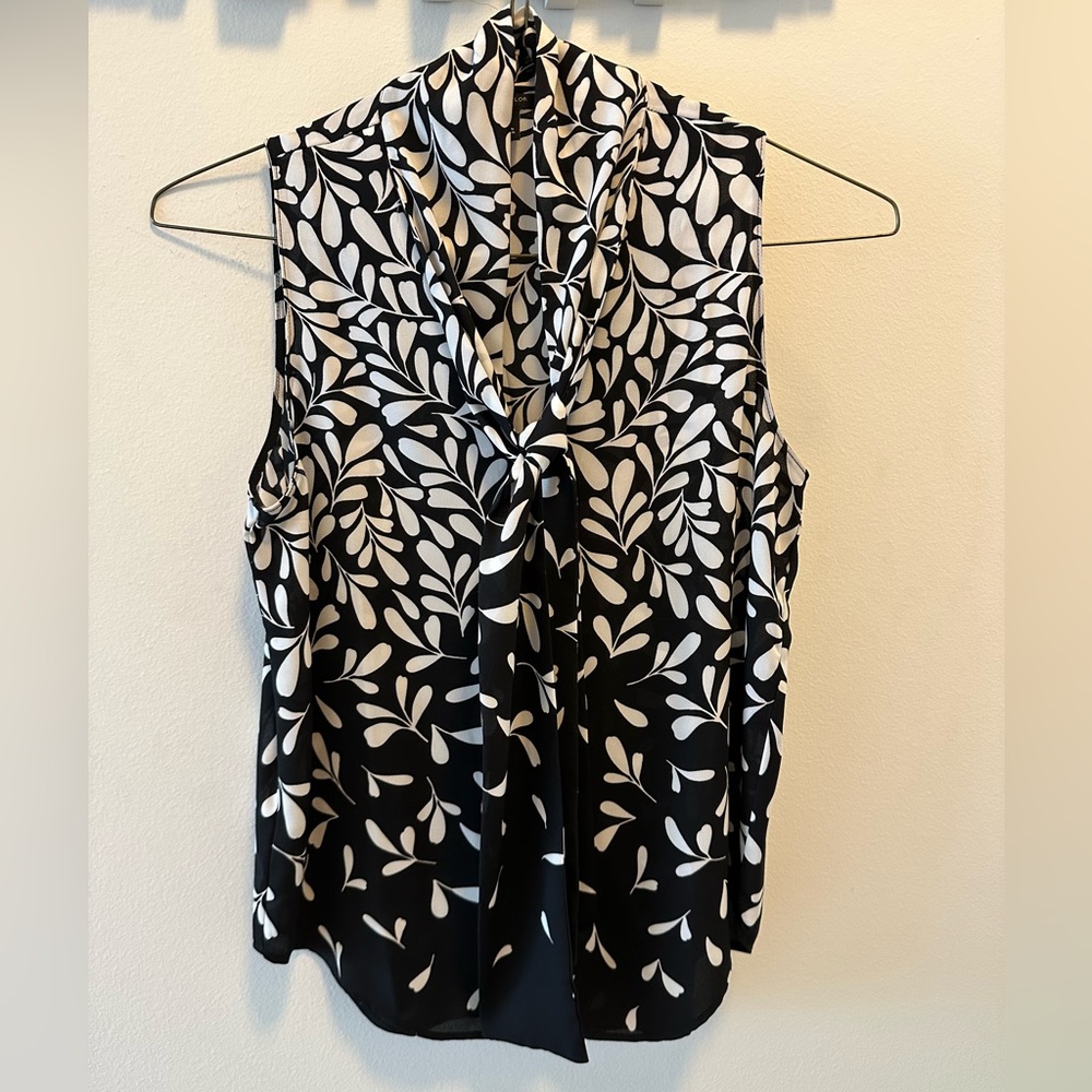 Black and White Petal Tie Dress Tank
